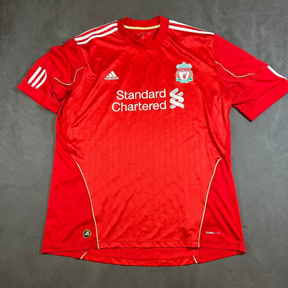 Adidas Liverpool FC Jersey Men XXL Red 2010-2011 Home Kit ClimaCool P96763